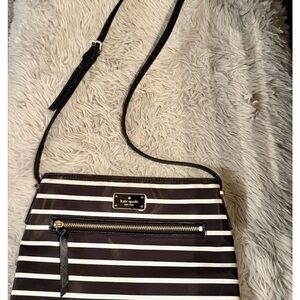 Kate Spade Striped Black and White Crossbody Bag